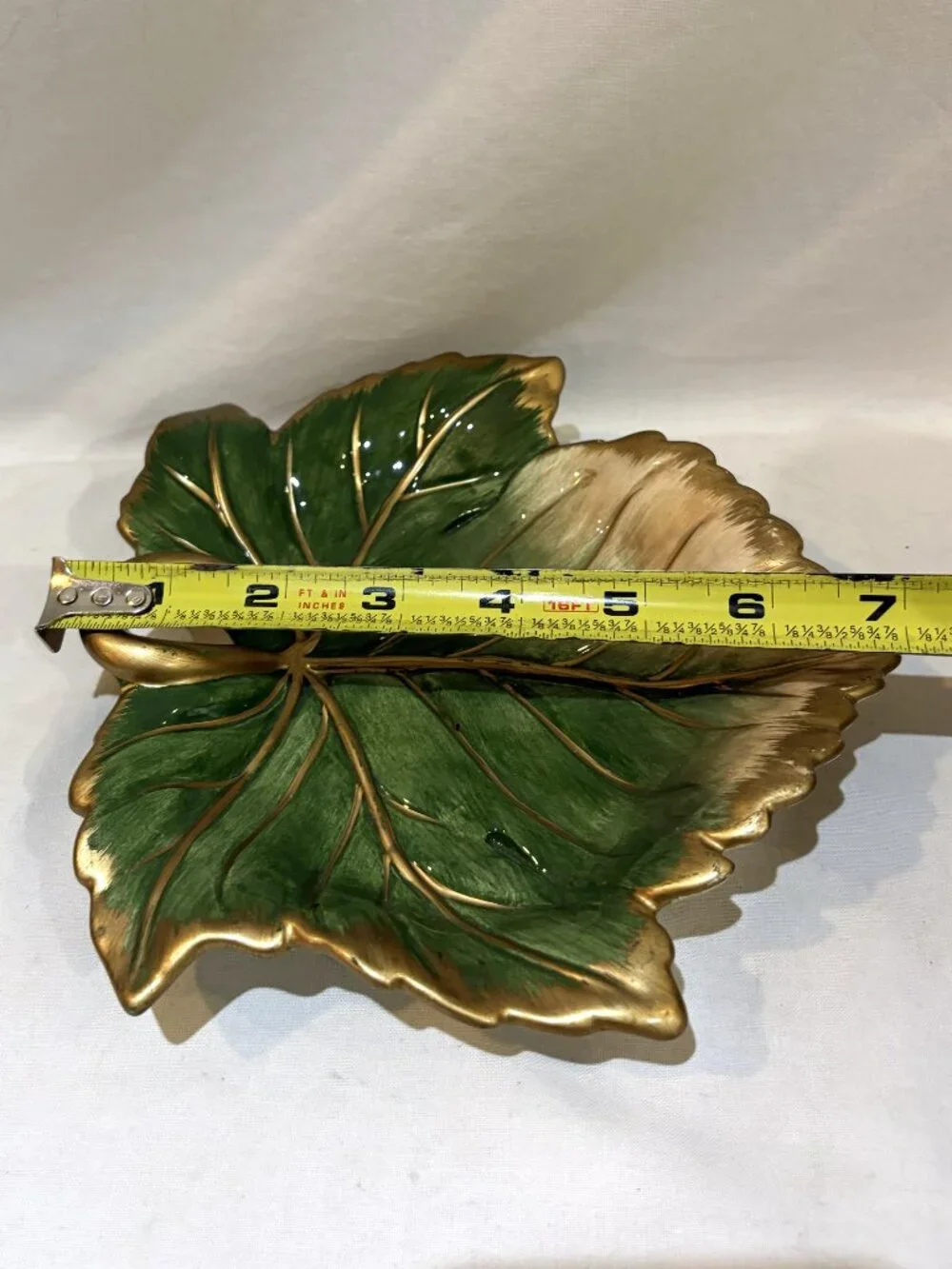 Fitz and Floyd Classics Renaissance Leaf Plate Dish Embossed Gold Accent